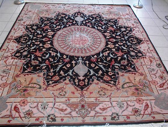 Tabriz Persian rug from 2003; All Persian Rugs are genuine handmade. Also, every Persian Tabriz rug is made of the finest kurkwool/silk.