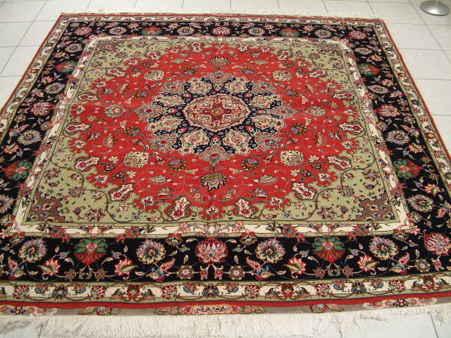 Tabriz Persian rug; All Persian Rugs are genuine handmade. Also, every Persian Tabriz rug is made of the finest kurkwool/silk.