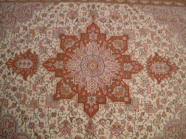 Tabriz Persian rug; All Persian Rugs are genuine handmade. Also, every Persian Tabriz rug I offer is made with fine kurkwool/silk.