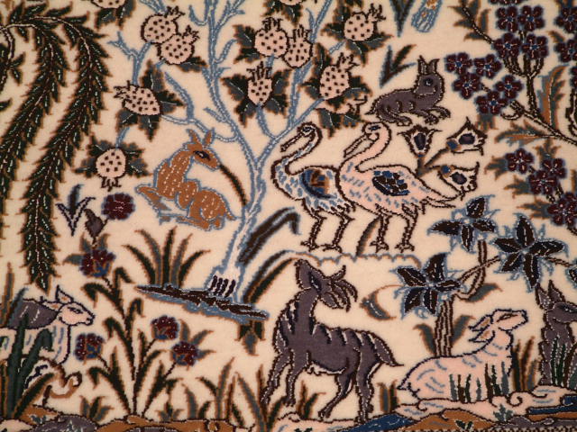 Nain Tree of Life Persian rug; All Persian Rugs are genuine handmade. Also, every Persian Nain rug I offer is made with fine kurkwool/silk.