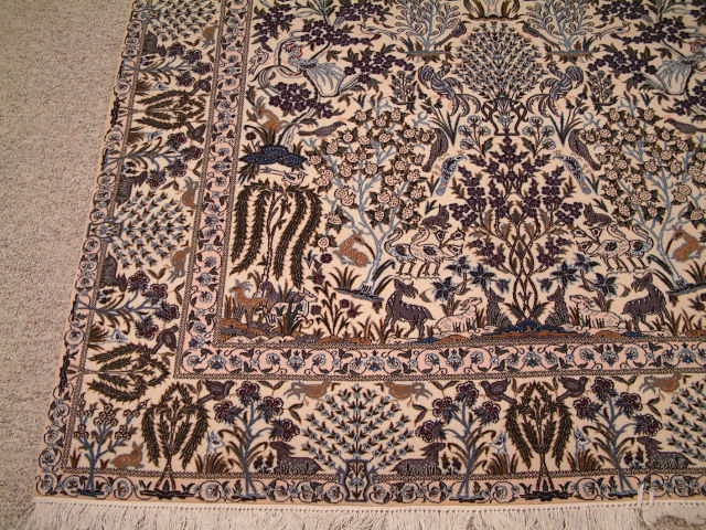 Nain Persian rug; All Persian Rugs are genuine handmade. Also, every Persian Nain rug I offer is made with fine kurkwool/silk.
