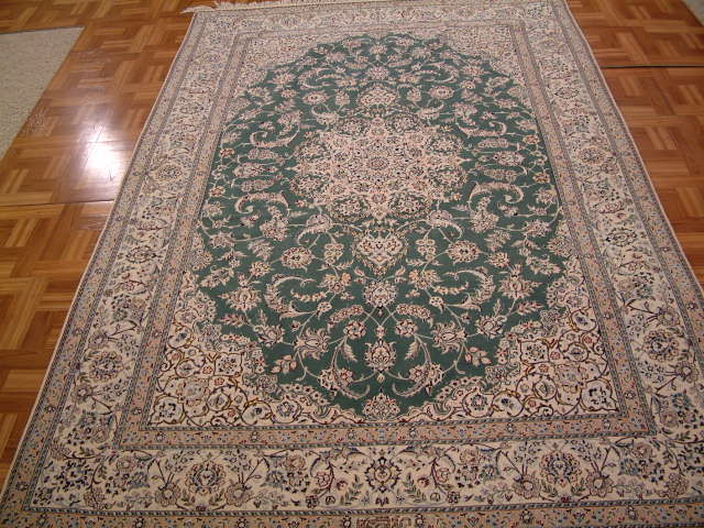 Nain Persian rug; All Persian Rugs are genuine handmade. Also, every Persian Nain rug I offer is made with fine kurkwool/silk.