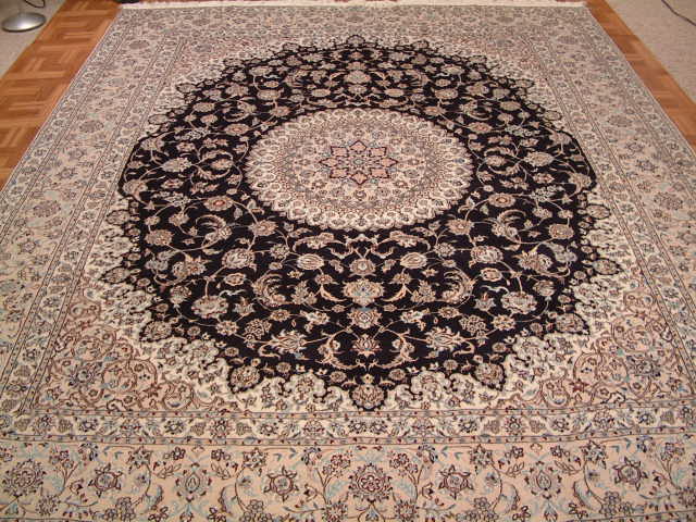 Nain Persian rug; All Persian Rugs are genuine handmade. Also, every Persian Nain rug I offer is made with fine kurkwool/silk.