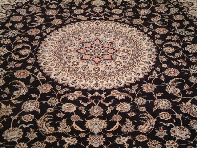 Nain Persian rug; All Persian Rugs are genuine handmade. Also, every Persian Nain rug I offer is made with fine kurkwool/silk.