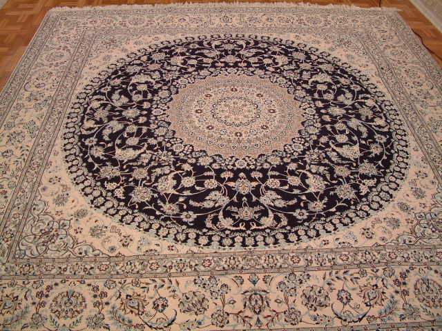Nain Persian rug; All Persian Rugs are genuine handmade. Also, every Persian Nain rug I offer is made with fine kurkwool/silk.