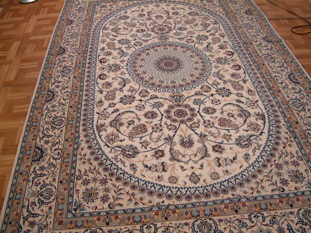 Nain Persian rug; All Persian Rugs are genuine handmade. Also, every Persian Nain rug I offer is made with fine kurkwool/silk.