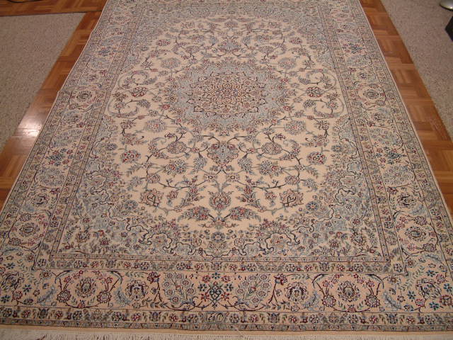 Nain Persian rug; All Persian Rugs are genuine handmade. Also, every Persian Nain rug I offer is made with fine kurkwool/silk.