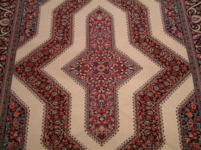 Qom Persian rug; All Persian Rugs are genuine handmade. Also, every Persian Qom rug I offer is made with pure silk only.