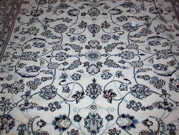 Nain Persian rug; All Persian Rugs are genuine handmade. Also, every Persian Nain rug is made of the finest kurkwool/silk.