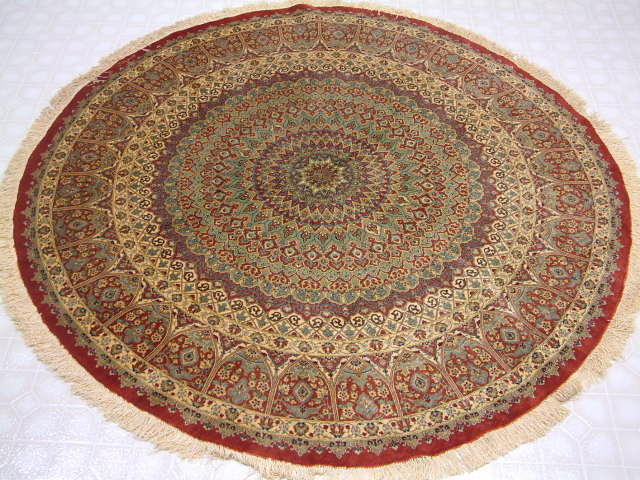 Qom Persian rug; All Persian Rugs are genuine handmade. Also, every Persian Qom rug I offer is made with pure silk only.