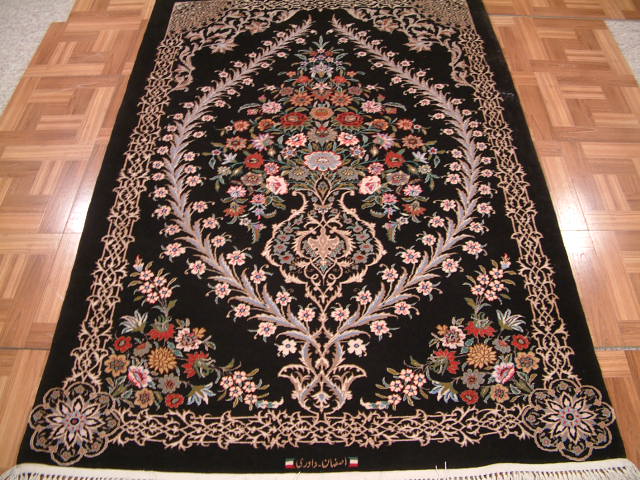 Isfahan Persian rug; All Persian Rugs are genuine handmade. Also, every Persian Isfahan rug I offer is made with fine kurkwool/silk.
