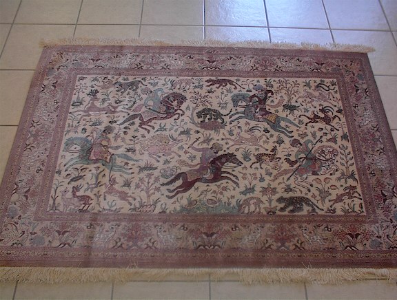 Qom Persian rug; All Persian Rugs are genuine handmade. Also, every Persian Qom rug is made of the finest kurkwool/silk.