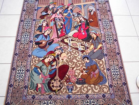 Isfahan Persian rug; All Persian Rugs are genuine handmade. Also, every Persian Isfahan rug is made of the finest kurkwool/silk.