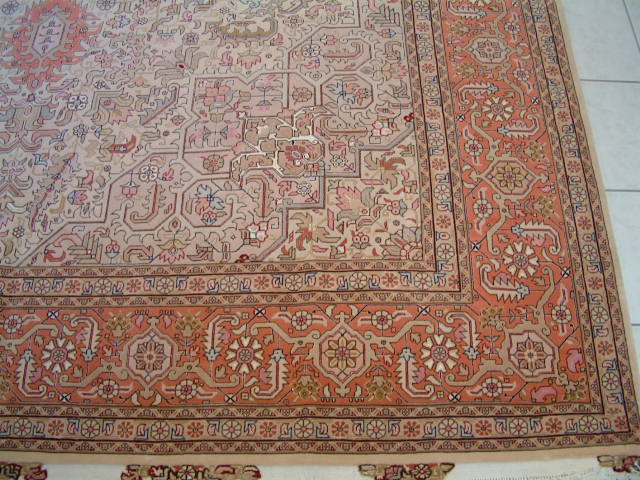 Tabriz Persian rug; All Persian Rugs are genuine handmade. Also, every Persian Tabriz rug is made of the finest kurkwool/silk.