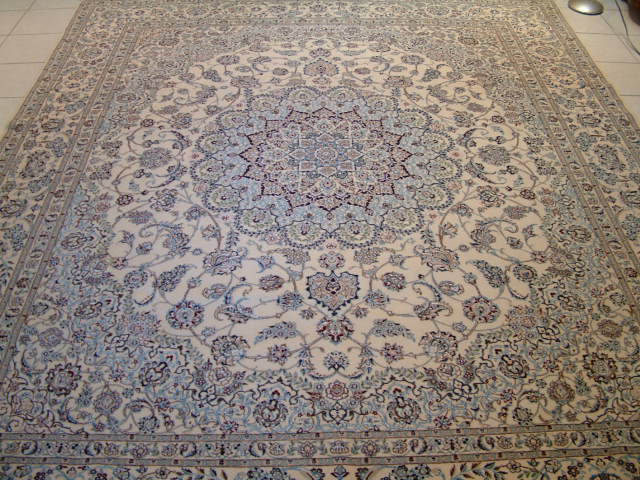Nain Persian rug; All Persian Rugs are genuine handmade. Also, every Persian Nain rug is made of the finest kurkwool/silk.