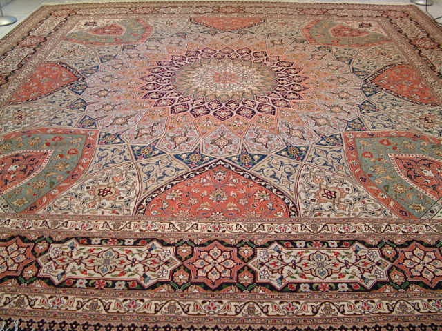 Tabriz Persian rug; All Persian Rugs are genuine handmade. Also, every Persian Tabriz rug is made of the finest kurkwool/silk.