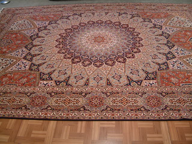 Tabriz Persian rug; All Persian Rugs are genuine handmade. Also, every Persian Tabriz rug is made of the finest kurkwool/silk.