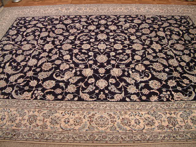 Nain Persian rug; All Persian Rugs are genuine handmade. Also, every Persian Nain rug is made of the finest kurkwool/silk.