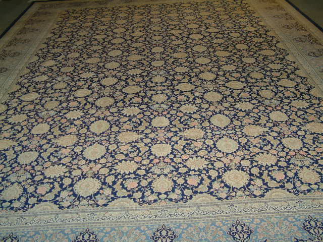 Qom Persian rug; All Persian Rugs are genuine handmade. Also, every Persian Qom rug I offer is made with pure silk only.