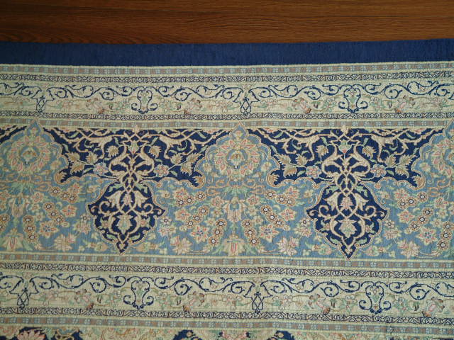 Qom Persian rug; All Persian Rugs are genuine handmade. Also, every Persian Qom rug I offer is made with fine kurkwool/silk.