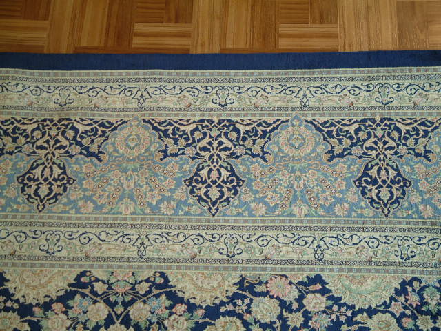 Qom Persian rug; All Persian Rugs are genuine handmade. Also, every Persian Qom rug I offer is made with fine kurkwool/silk.