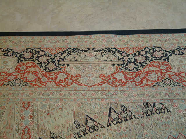 Qom Persian rug; All Persian Rugs are genuine handmade. Also, every Persian Qom rug I offer is made with fine kurkwool/silk.