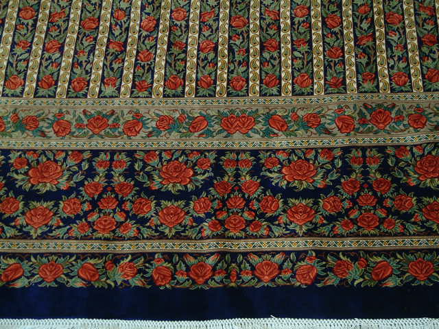 Qom Persian rug; All Persian Rugs are genuine handmade. Also, every Persian Qom rug I offer is made with pure silk only.