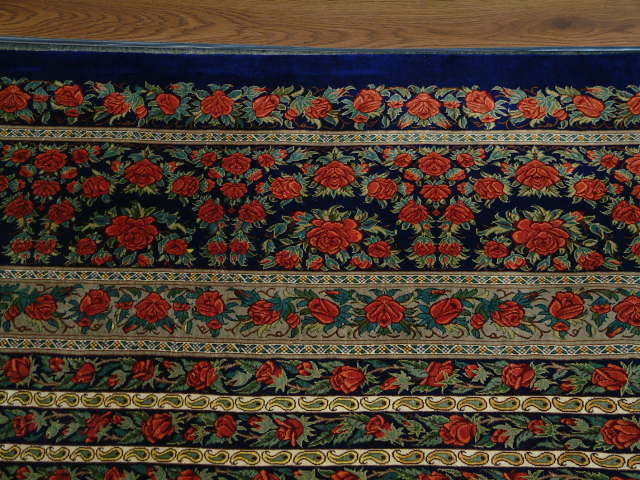Qom Persian rug; All Persian Rugs are genuine handmade. Also, every Persian Qom rug I offer is made with fine kurkwool/silk.