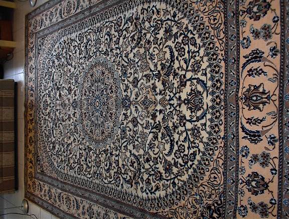 Nain Persian rug; All Persian Rugs are genuine handmade. Also, every Persian Nain rug is made of the finest kurkwool/silk.