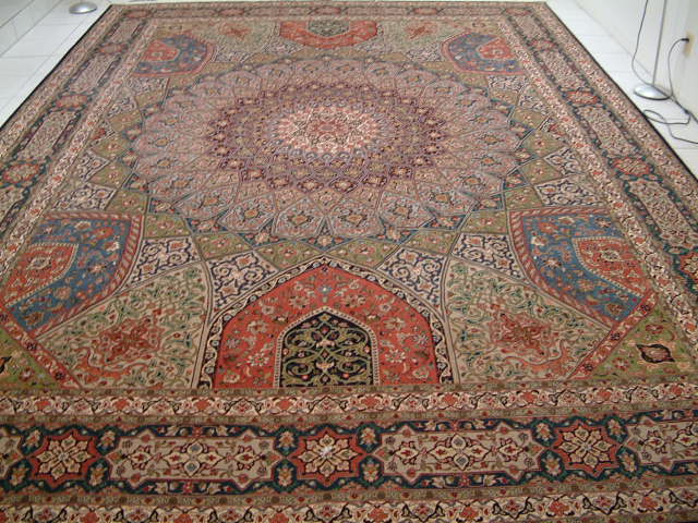 Tabriz Persian rug; All Persian Rugs are genuine handmade. Also, every Persian Tabriz rug is made of the finest kurkwool/silk.