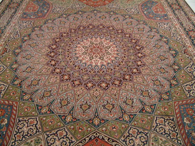 Tabriz Persian rug; All Persian Rugs are genuine handmade. Also, every Persian Tabriz rug is made of the finest kurkwool/silk.