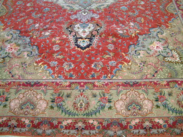 Tabriz Persian rug; All Persian Rugs are genuine handmade. Also, every Persian Tabriz rug is made of the finest kurkwool/silk.