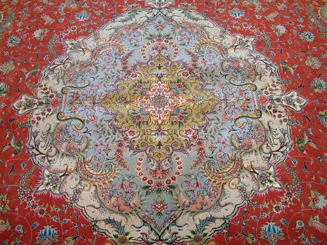 Tabriz Persian rug; All Persian Rugs are genuine handmade. Also, every Persian Tabriz rug is made of the finest kurkwool/silk.