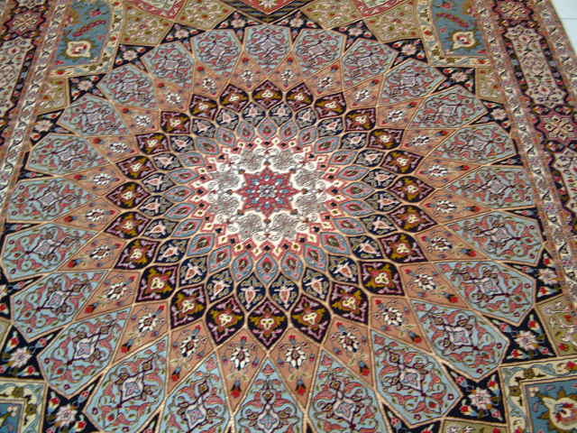 Tabriz Persian rug; All Persian Rugs are genuine handmade. Also, every Persian Tabriz rug is made of the finest kurkwool/silk.