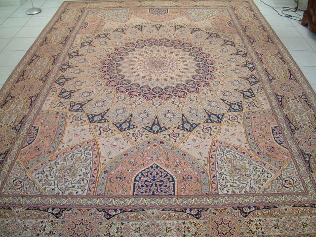 Tabriz Persian rug; All Persian Rugs are genuine handmade. Also, every Persian Tabriz rug is made of the finest kurkwool/silk.