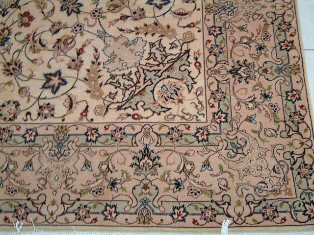 Tabriz Persian rug; All Persian Rugs are genuine handmade. Also, every Persian Tabriz rug I offer is made with fine kurkwool/silk.