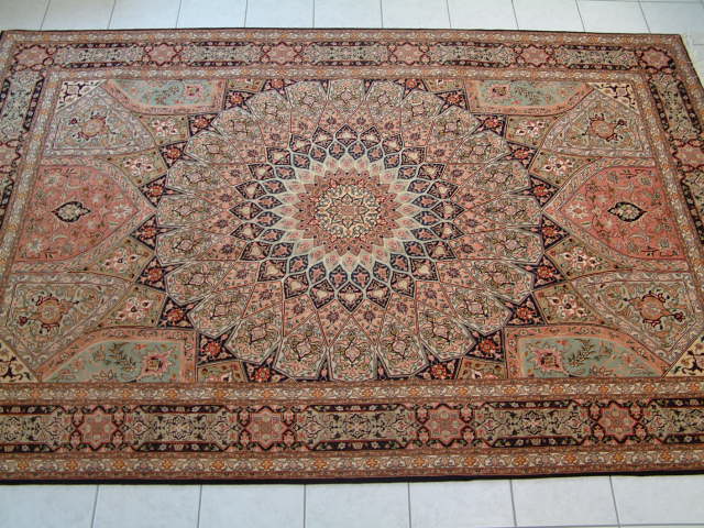 Tabriz Persian rug; All Persian Rugs are genuine handmade. Also, every Persian Tabriz rug is made of the finest kurkwool/silk.