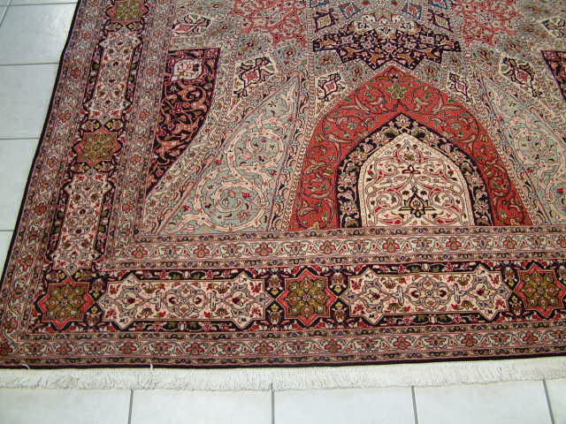 Tabriz Persian rug; All Persian Rugs are genuine handmade. Also, every Persian Tabriz rug is made of the finest kurkwool/silk.