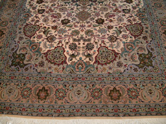 Tabriz Persian rug; All Persian Rugs are genuine handmade. Also, every Persian Tabriz rug is made of the finest kurkwool/silk.