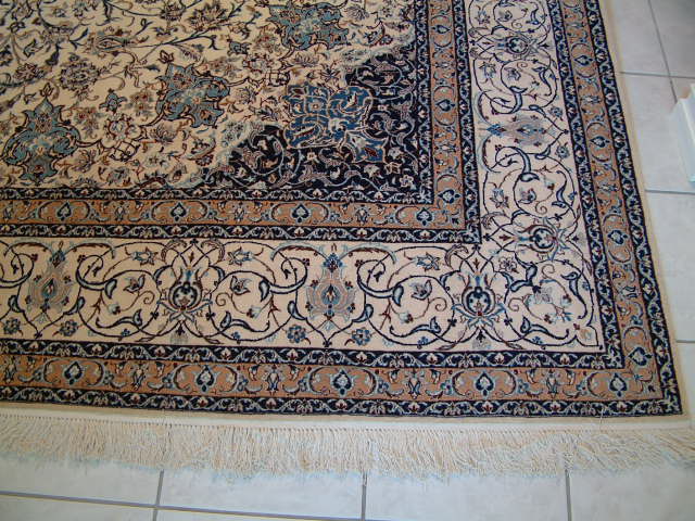 Nain Persian rug; All Persian Rugs are genuine handmade. Also, every Persian Nain rug is made of the finest kurkwool/silk.