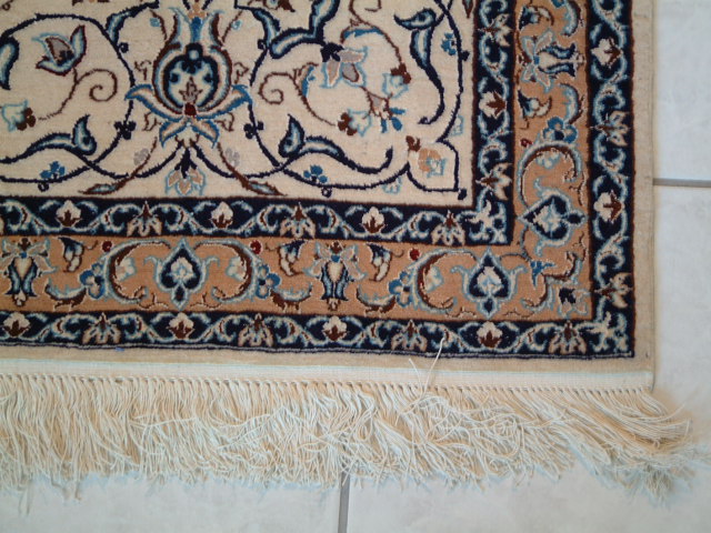Nain Persian rug; All Persian Rugs are genuine handmade. Also, every Persian Nain rug is made of the finest kurkwool/silk.