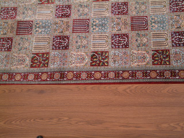 Qom Persian rug; All Persian Rugs are genuine handmade. Also, every Persian Qom rug I offer is made with fine kurkwool/silk.