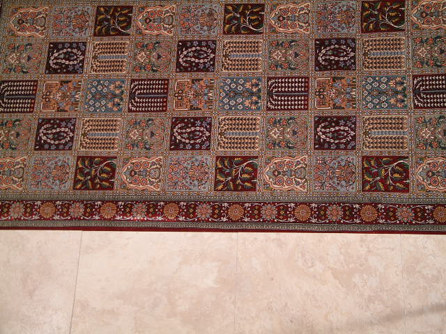 Qom Persian rug; All Persian Rugs are genuine handmade. Also, every Persian Qom rug I offer is made with fine kurkwool/silk.