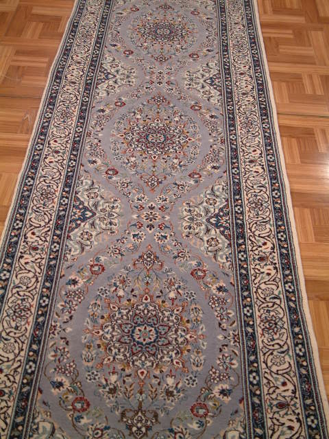 Nain Persian rug; All Persian Rugs are genuine handmade. Also, every Persian Nain rug I offer is made with fine kurkwool/silk.