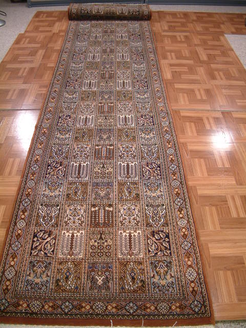 Qom Persian rug; All Persian Rugs are genuine handmade. Also, every Persian Qom rug I offer is made with pure silk only.