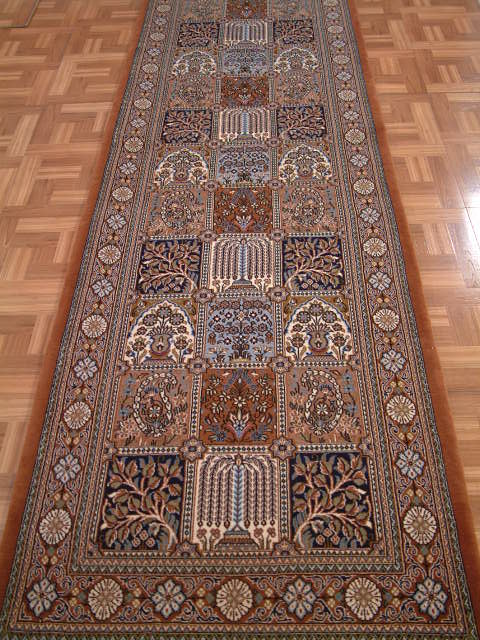 Qom Persian rug; All Persian Rugs are genuine handmade. Also, every Persian Qom rug I offer is made with pure silk only.