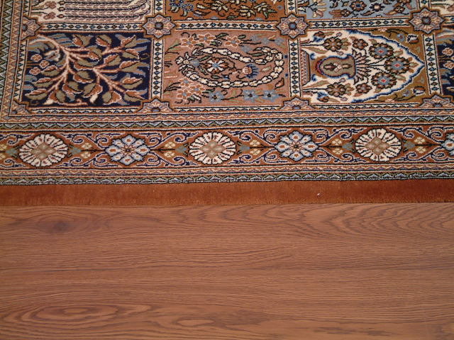 Qom Persian rug; All Persian Rugs are genuine handmade. Also, every Persian Qom rug I offer is made with fine kurkwool/silk.