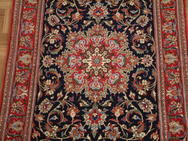Qom Persian rug; All Persian Rugs are genuine handmade. Also, every Persian Qom rug I offer is made with pure silk only.