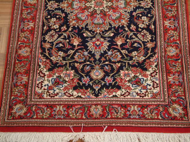 Qom Persian rug; All Persian Rugs are genuine handmade. Also, every Persian Qom rug I offer is made with pure silk only.
