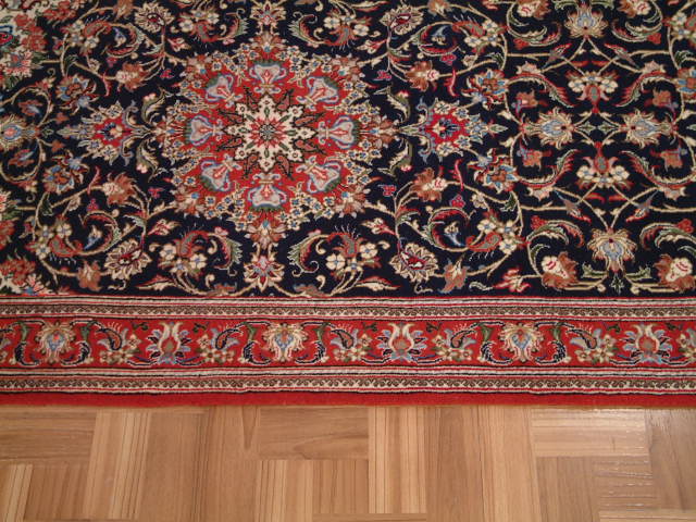 Qom Persian rug; All Persian Rugs are genuine handmade. Also, every Persian Qom rug I offer is made with fine kurkwool/silk.